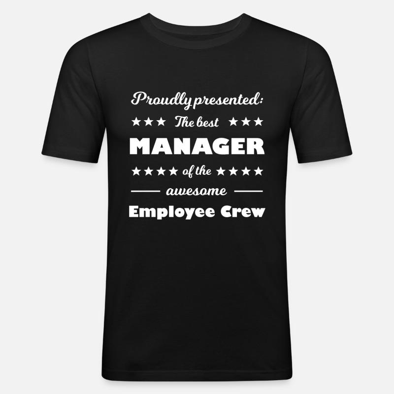 Der Chef im Team - Männer Slim Fit T-Shirt - Schwarz