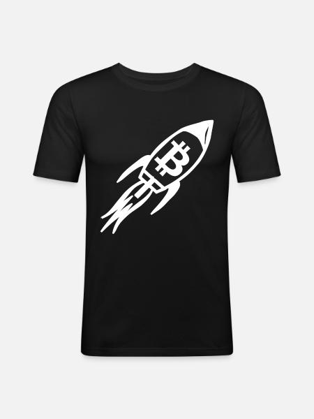 Now Bitcoin is taking off - Men's Slim Fit T-Shirt - black