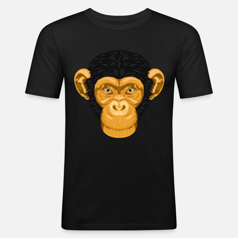 Monkey Chimpanzee Monkey - Men's Slim Fit T-Shirt - black