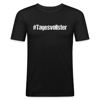 Tagesvollster Suff Vollsuff Alkohol Saufen Voll - Männer Slim Fit T-Shirt - Schwarz - Vorne - Nik (191cm)