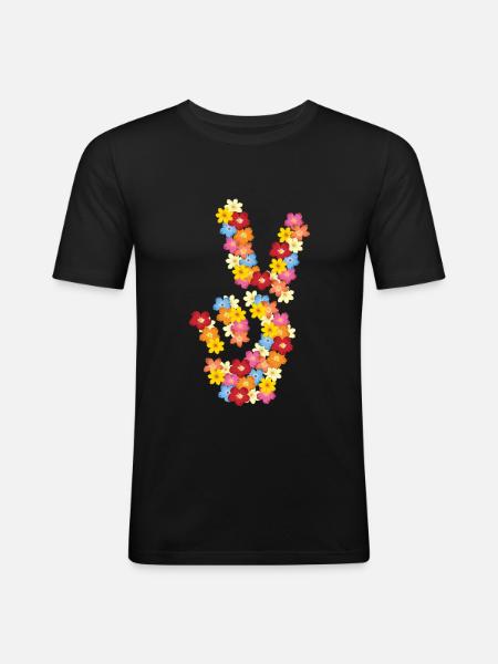 Geschenk für Hippie - Männer Slim Fit T-Shirt - Schwarz