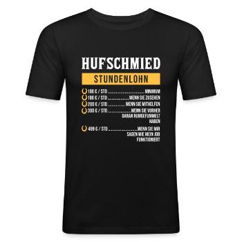 Hufschmied Schmied Amboss Hufbeschlagschmied - Männer Slim Fit T-Shirt - Schwarz - Vorne - Nik (191cm)