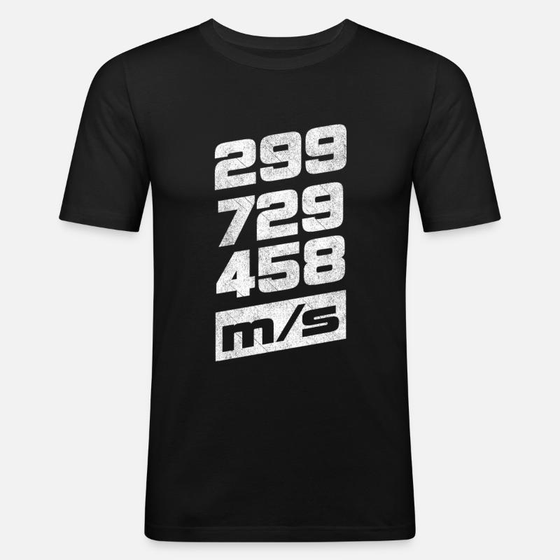Lichtgeschwindigkeit - Männer Slim Fit T-Shirt - Schwarz