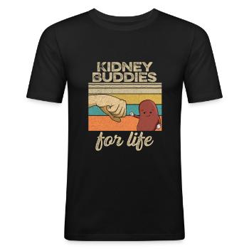 Niere Design für einen Nierenspender - Männer Slim Fit T-Shirt - Schwarz - Vorne - Nik (191cm)