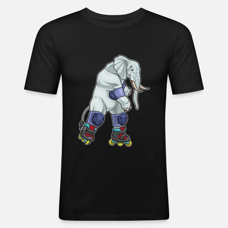 Elefant Inline skating Inline skates - Männer Slim Fit T-Shirt - Schwarz