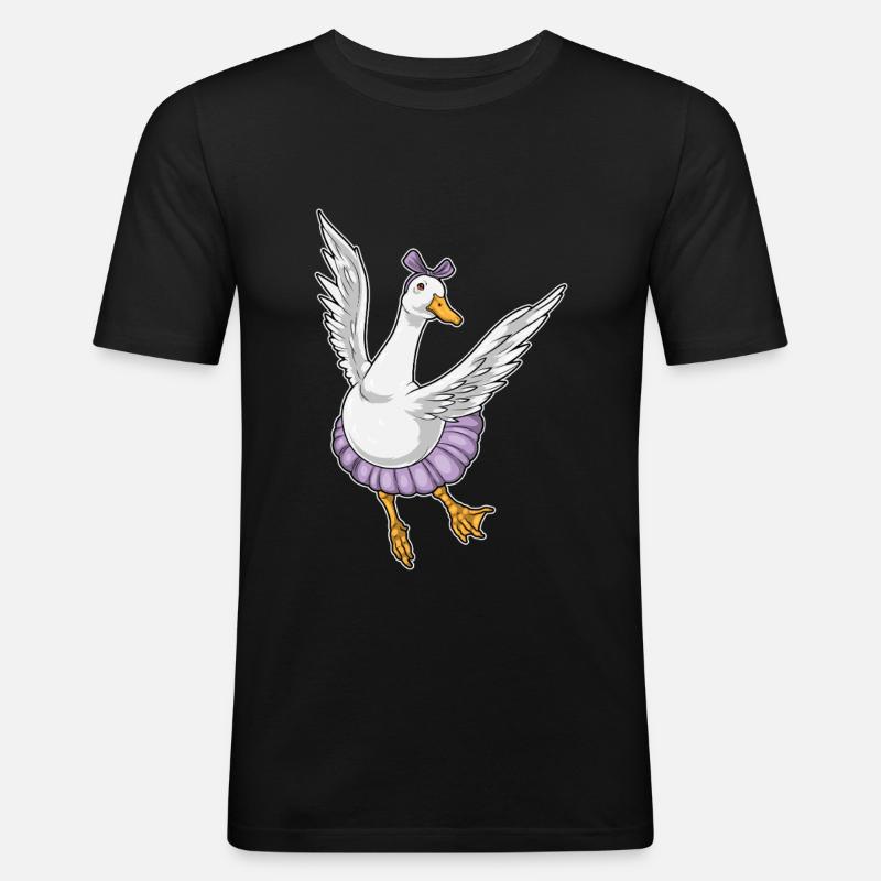Duck Ballerina Ballet Dance - Men's Slim Fit T-Shirt - black