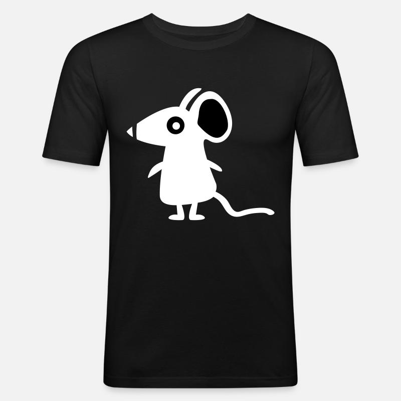 Kleine Maus - Männer Slim Fit T-Shirt - Schwarz