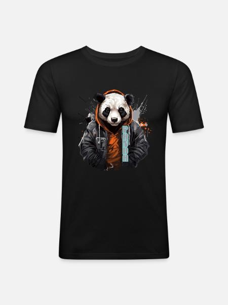 Panda Bear - Men's Slim Fit T-Shirt - black