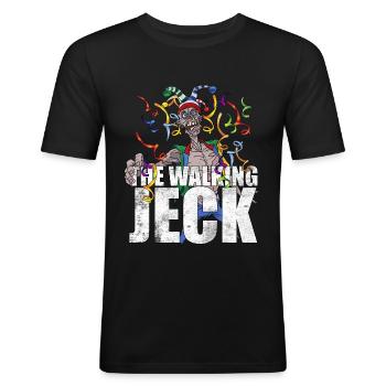 The Walking Jeck Karneval Bestseller Shirt - Männer Slim Fit T-Shirt - Schwarz - Vorne - Nik (191cm)