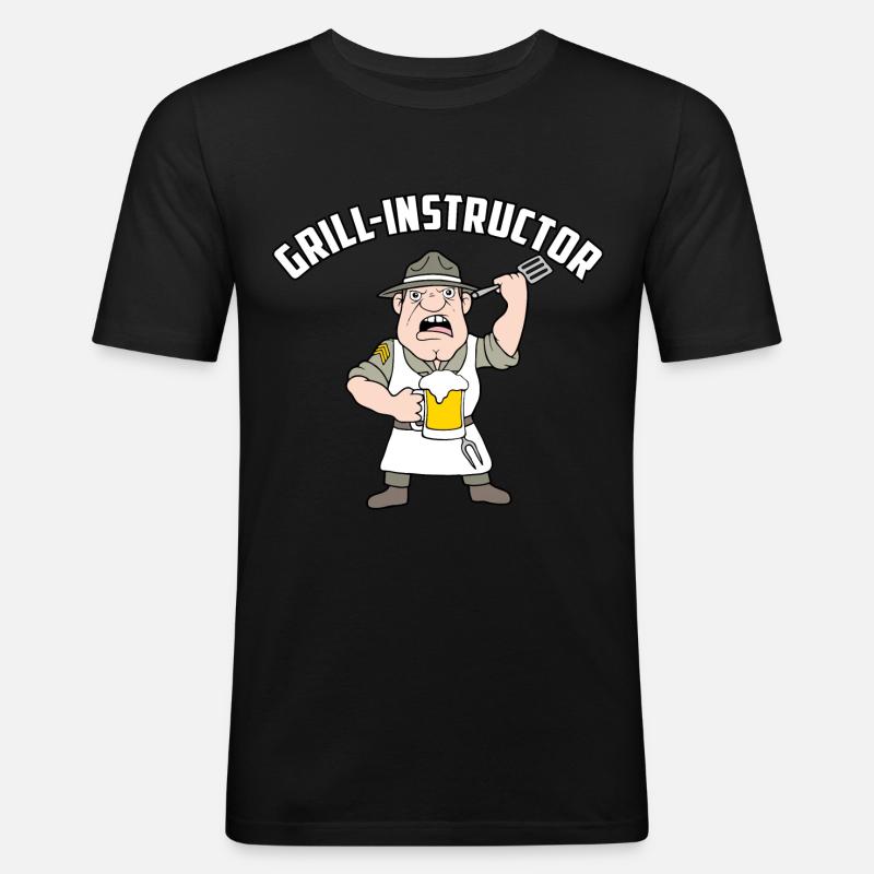 Grill Instructor - Männer Slim Fit T-Shirt - Schwarz