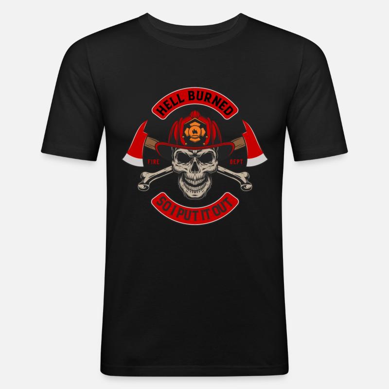 Hell burned - Männer Slim Fit T-Shirt - Schwarz