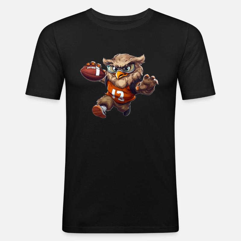 Coole Eule - Männer Slim Fit T-Shirt - Schwarz