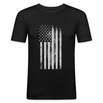 USA flag - Men's Slim Fit T-Shirt - black - Front - Nik (191cm)