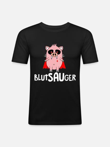Blutsauger - Männer Slim Fit T-Shirt - Schwarz