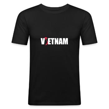 Vietnamese Vietnam Vietnamesisch Geschenk - Männer Slim Fit T-Shirt - Schwarz - Vorne - Nik (191cm)