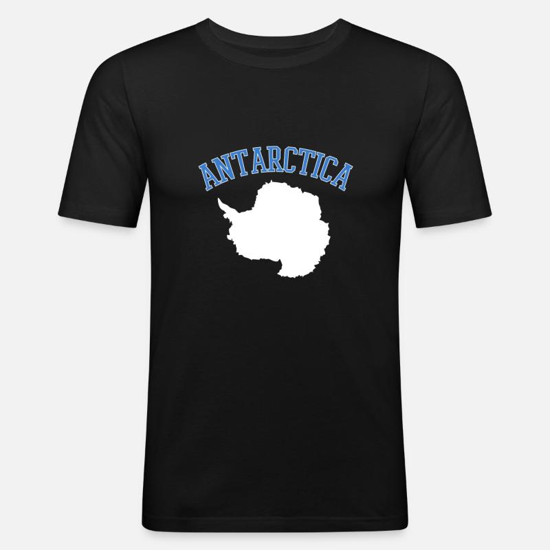 Antarktis - Männer Slim Fit T-Shirt - Schwarz