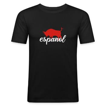 espanol - Spanish bull | Cop - Men's Slim Fit T-Shirt - black - Front - Nik (191cm)