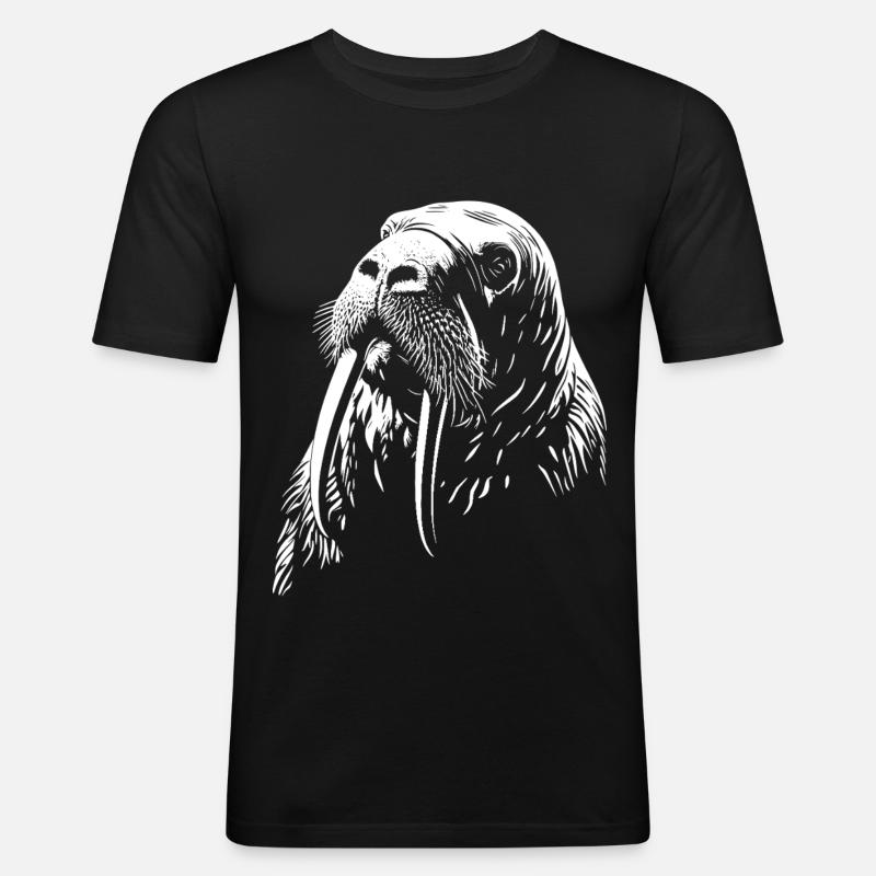 Walrus - Männer Slim Fit T-Shirt - Schwarz
