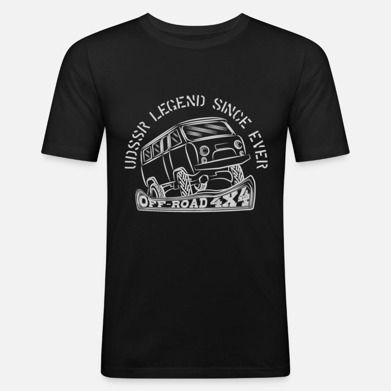 UDSSR LEGEND SINCE EVER - Männer Slim Fit T-Shirt - Schwarz