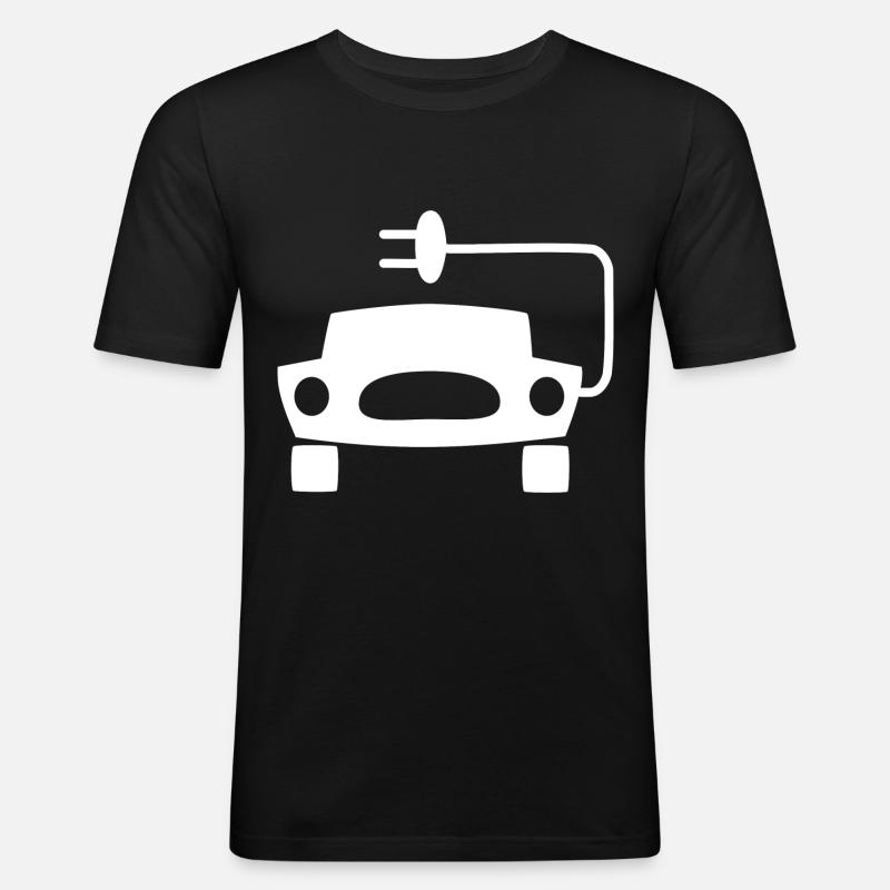 E Autos - Männer Slim Fit T-Shirt - Schwarz