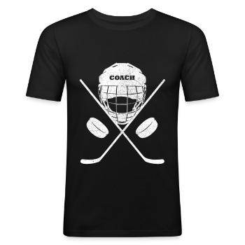 Ice Hockey Coach - Men's Slim Fit T-Shirt - black - Front - Nik (191cm)