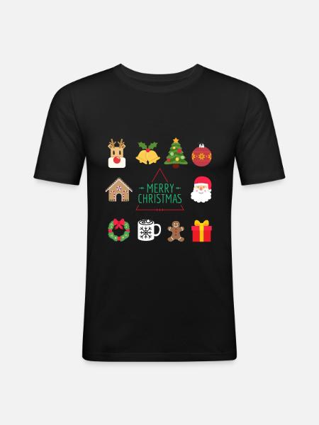 Merry Christmas - T-shirt près du corps Homme - noir