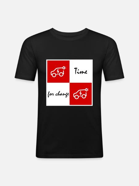Time for electric - Men's Slim Fit T-Shirt - black