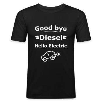 Diesel good bye - Men's Slim Fit T-Shirt - black - Front - Nik (191cm)