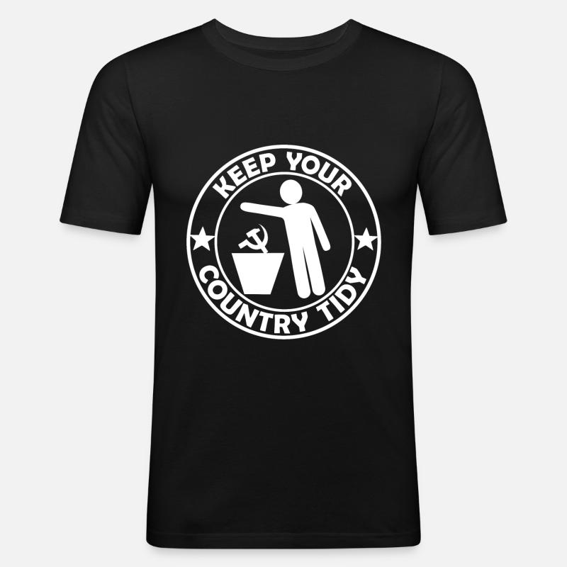Der Sozialist - Männer Slim Fit T-Shirt - Schwarz