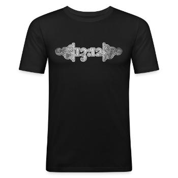 acab protest geheim - Männer Slim Fit T-Shirt - Schwarz - Vorne - Nik (191cm)