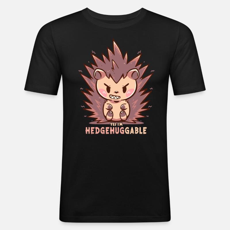 Hedgehuggable - Männer Slim Fit T-Shirt - Schwarz