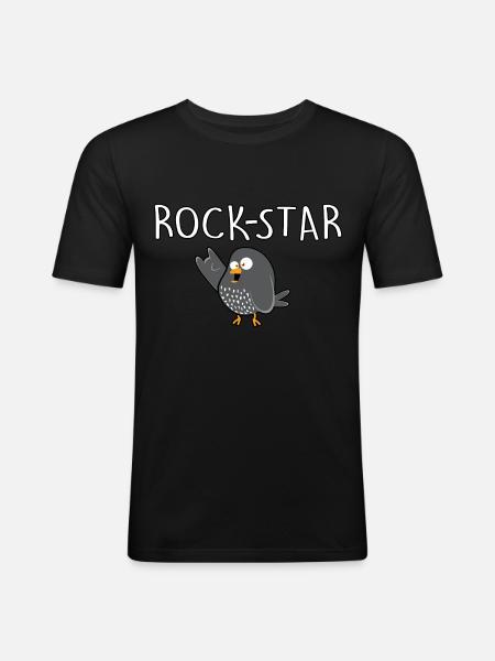 Rock Star - Männer Slim Fit T-Shirt - Schwarz