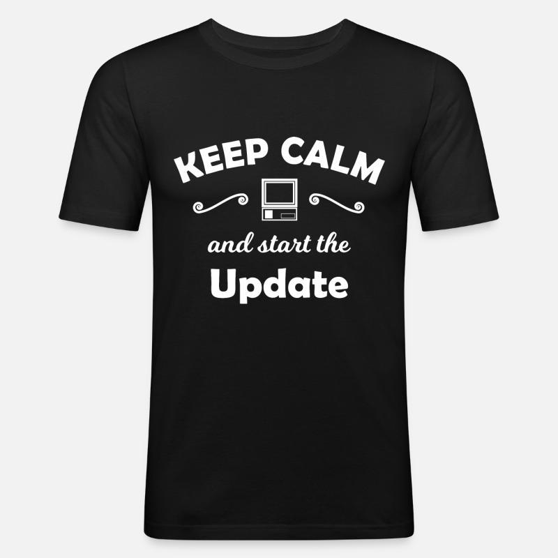 Computer update - Männer Slim Fit T-Shirt - Schwarz
