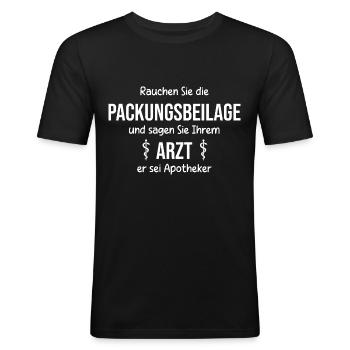 Medizinstudenten und Ärzte lustiges Shirt - Männer Slim Fit T-Shirt - Schwarz - Vorne - Nik (191cm)