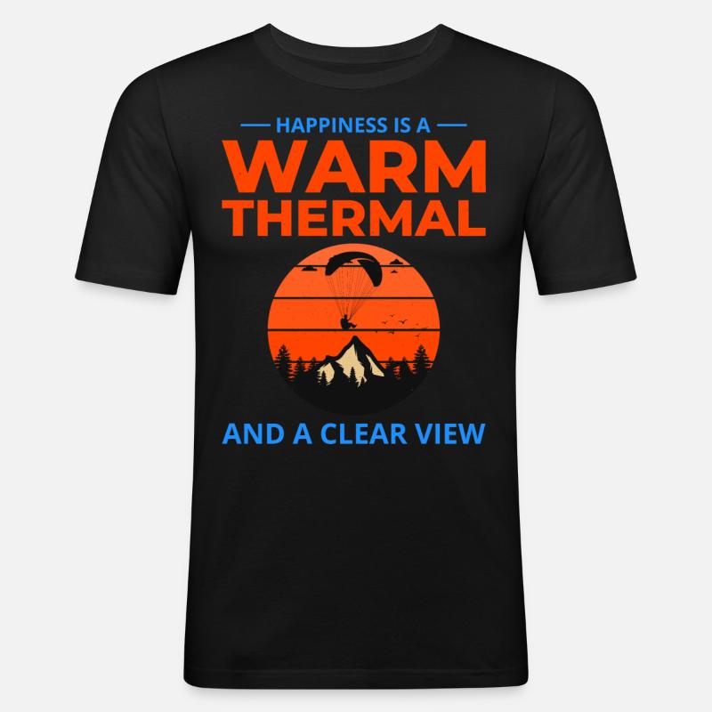 Paragliding Pilot Paraglider Warm Thermals - Men's Slim Fit T-Shirt - black