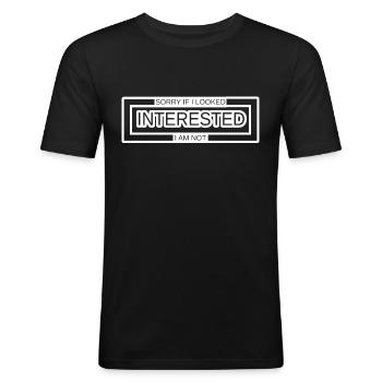 Pas intéressé PAR BORED - T-shirt près du corps Homme - noir - Devant - Nik (191cm)