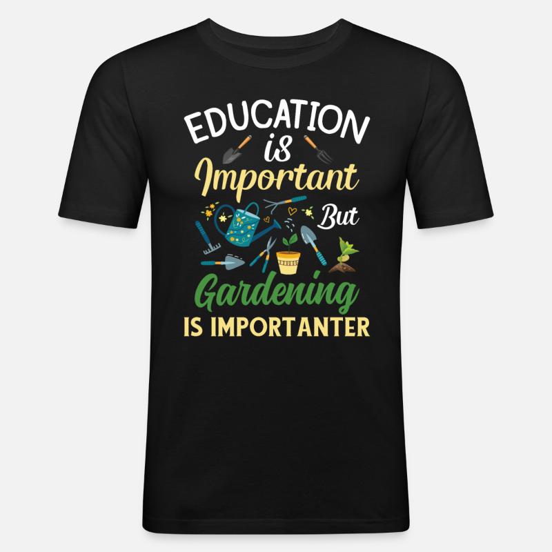 Gartenarbeit Gärtner Beruf Hobbygärtner - Männer Slim Fit T-Shirt - Schwarz