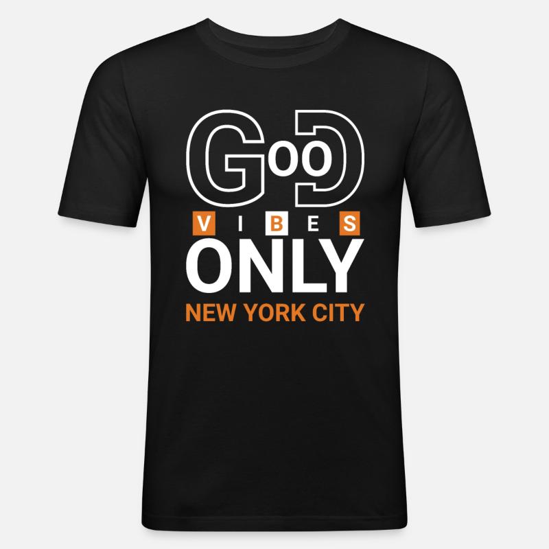 Good Vibes Only NYC - T-shirt près du corps Homme - noir