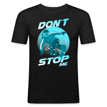 Ne m’arrêtez pas. Snowboard Sports d’hiver - T-shirt près du corps Homme - noir - Devant - Nik (191cm)