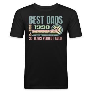 The best fathers were born in 1990, 33 years old, - Men's Slim Fit T-Shirt - black - Front - Nik (191cm)