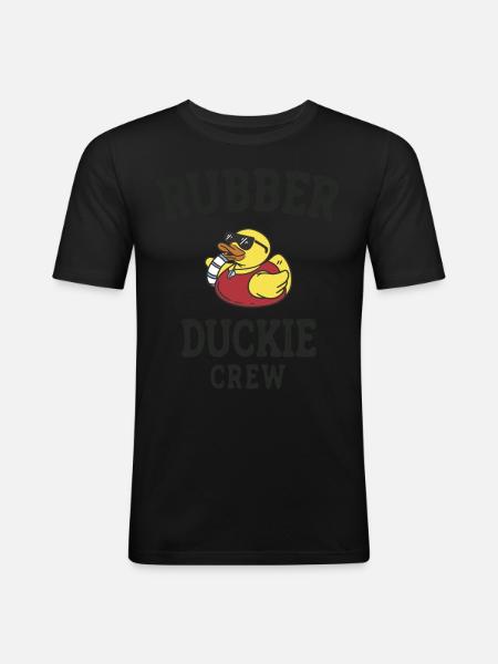 Gummi And Gul Duckie Crew Bad Ænder Ælling - Herre Slim Fit T-Shirt - sort