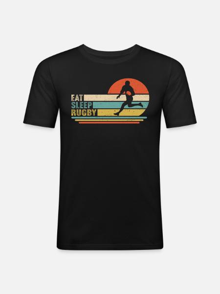 Eat Sleep Rugby - Men's Slim Fit T-Shirt - black