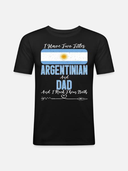 Père argentin - T-shirt près du corps Homme - noir