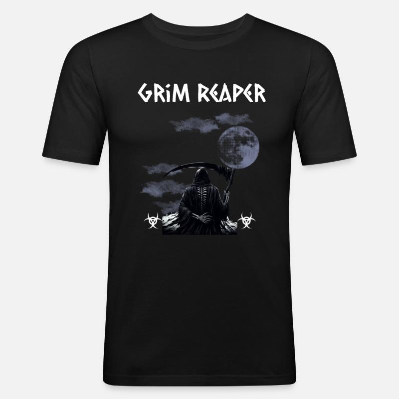 Grim Reaper Halloween - Männer Slim Fit T-Shirt - Schwarz