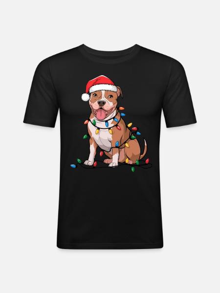 American Terrier Noël Noël - T-shirt près du corps Homme - noir