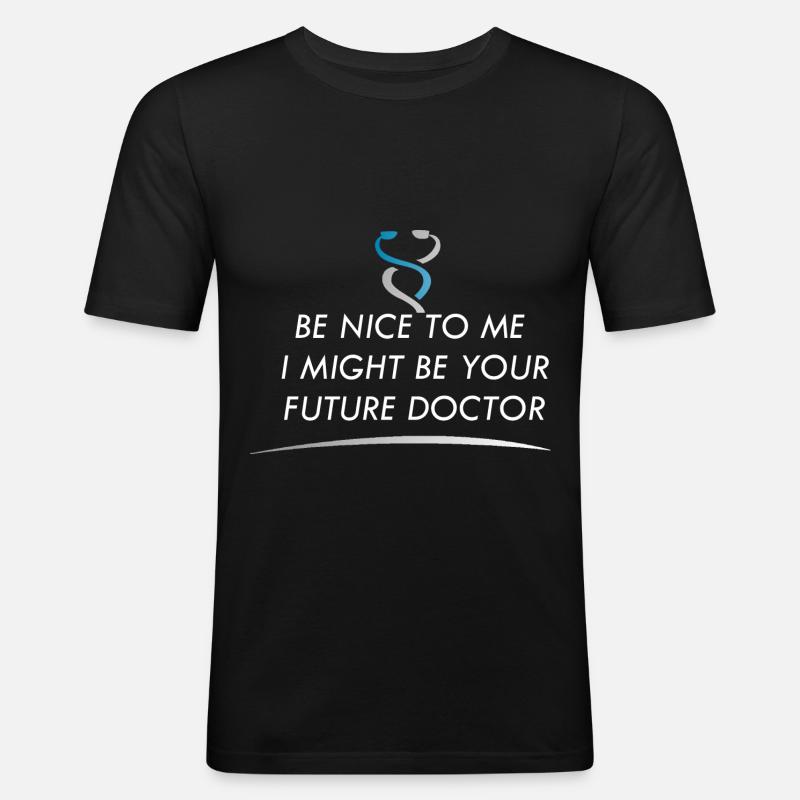 Arzt oder Medizinstudent - Männer Slim Fit T-Shirt - Schwarz
