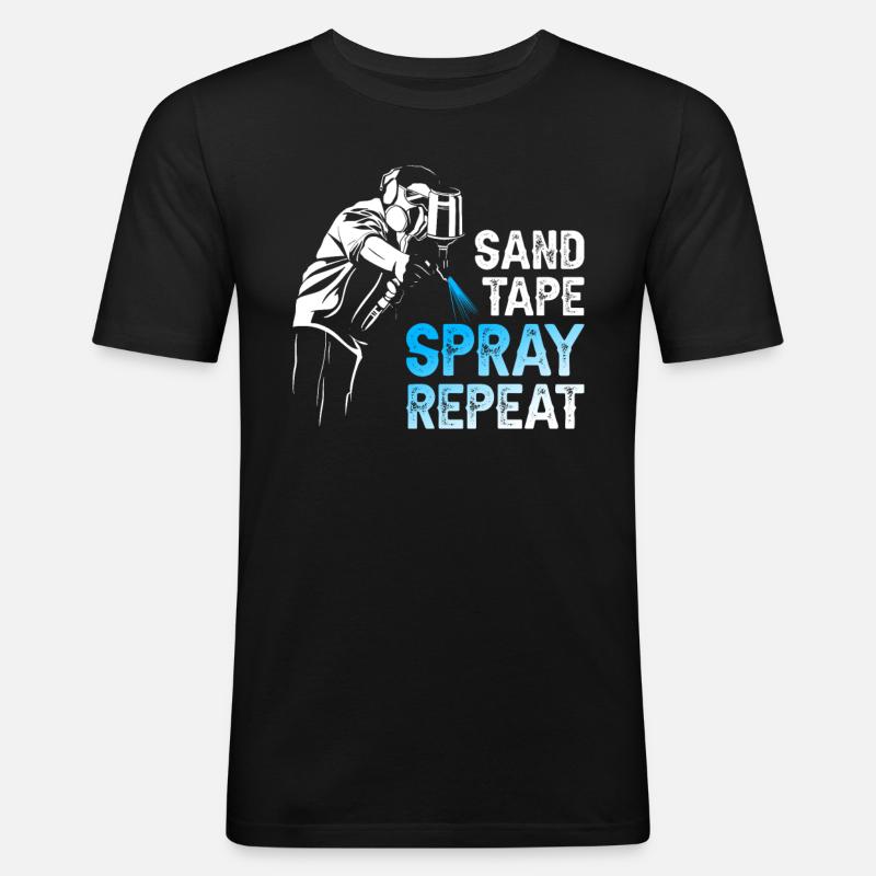 Painter Spray Repeat - Men's Slim Fit T-Shirt - black