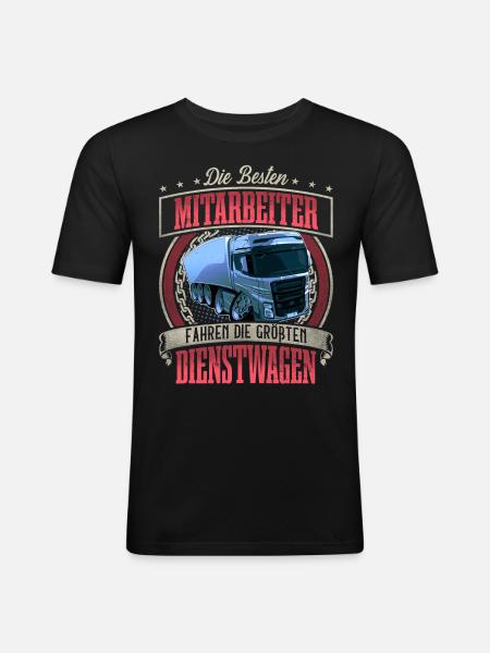 LKW Fahrer - Männer Slim Fit T-Shirt - Schwarz