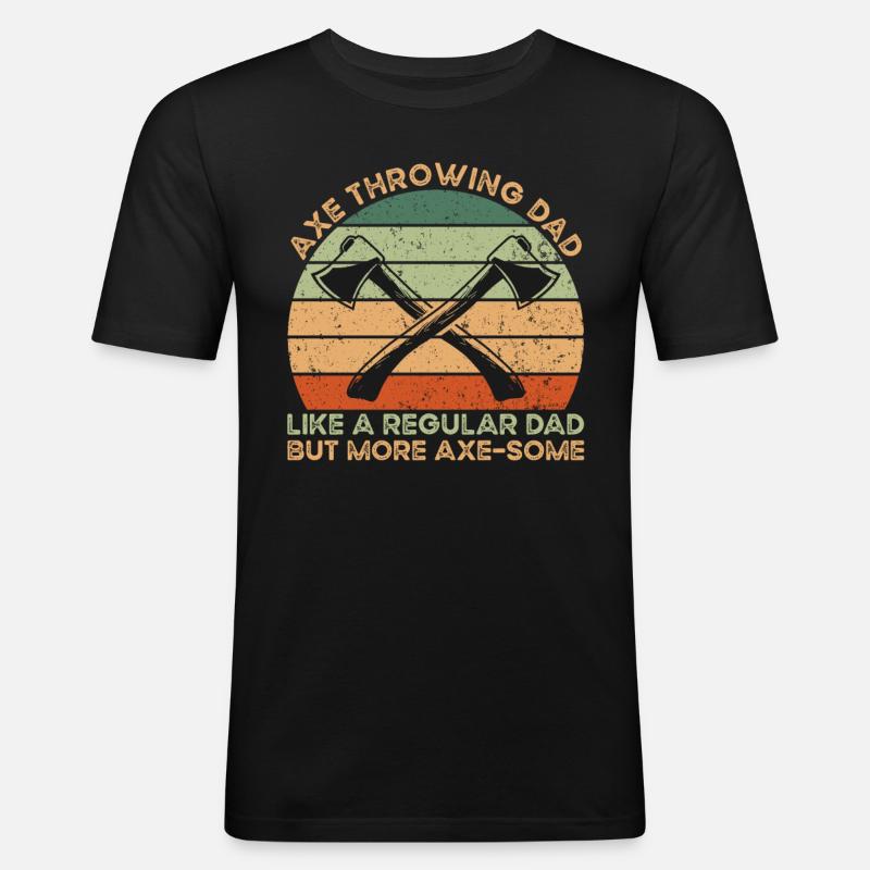 Axe Throwing Dad - Männer Slim Fit T-Shirt - Schwarz