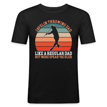 Javelin Throwing Dad - Men's Slim Fit T-Shirt - black - Front - Nik (191cm)